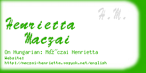 henrietta maczai business card